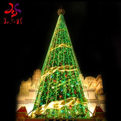 China Wholesale 50ft Outdoor Holiday Decoration 12ft 20ft 30ft 40ft Large LED Lighted PVC Christmas Tree Stand Decoration Artificial Christmas Tree for sale