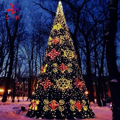 China Outdoor Lighting Artificial Christmas Tree 50ft Giant Holiday Decoration 12ft 20ft 30ft 40ft Large Tall For Outdoor Commercial Holiday Decoration for sale