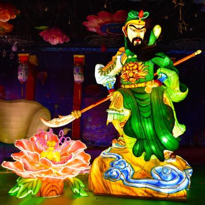 China Festival Festival Decoration Lanterns Customized Shape Guan Yu Silk Lantern for sale