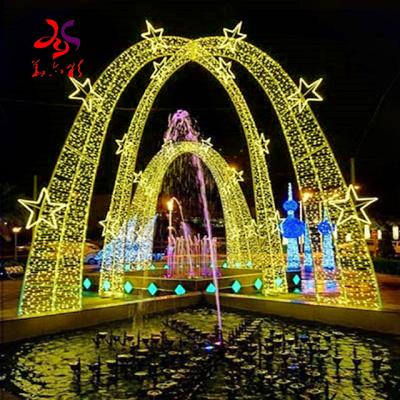 China Outdoor Waterproof Commercial Use Decoration 3D Christmas Street LED Arch 3d Pattern Lights for sale