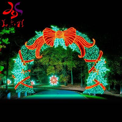 China Commercial Use 3D Christmas Street Arch 3d Pattern Lights Outdoor Led Christmas Pattern Light Arches For City Street Park for sale