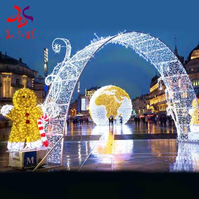 China Outdoor Commercial Use Festival Decoration Pattern Light Led Christmas Street Arch Light 3D Street Decoration Arches for sale