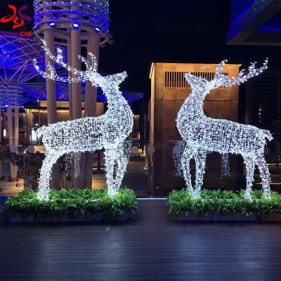 China Commercial Use 19 Years Factory Experience 3D LED Sleigh Light China Christmas Decoration Stuffed Animals Reindeer Outdoor Pattern Light for sale