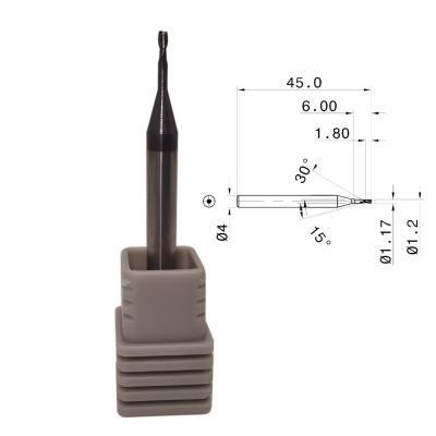 China 55HRC 2 Flutes Cemented Carbide End Mill For Hard Material for sale