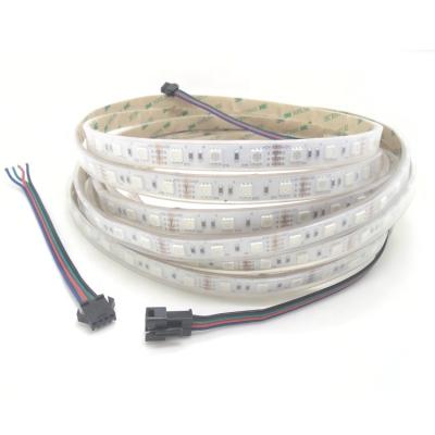 China LANDSCAPE RGB 60LEDs Strip Light Per Meters 24V 12V SMD5050 IP66 Silicone Waterproof Soft Tube RGB Led Strip for sale