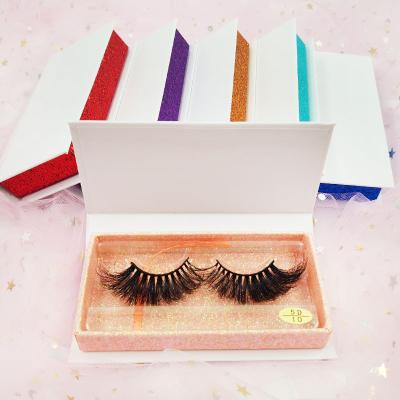 China Russian Fluffy Vendors Wholesale 25mm Long Strip 3d Mink Eyelash Customized Logo Packaging Boxes Eye Lash Supplies for sale