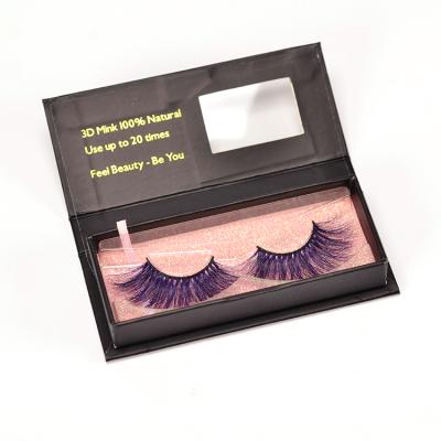 China Long Eyelash Vendor Customized Boxes 25 mm 3d Mink Eyelash Colored Lashes Eye Lashes lashpackaging for sale