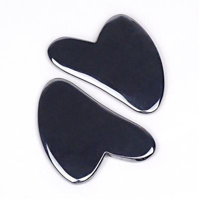 China Hot Sale Face Lifting Anti Wrinkle Skin Care Tool Terahertz Black Gua Sha Board for sale