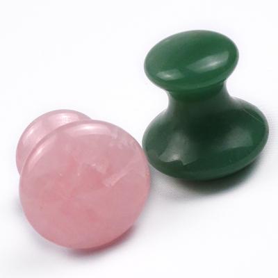 China Face Customization 100% Natural Pink Jade Mushroom Shape Massager Gua Sha Stone for sale