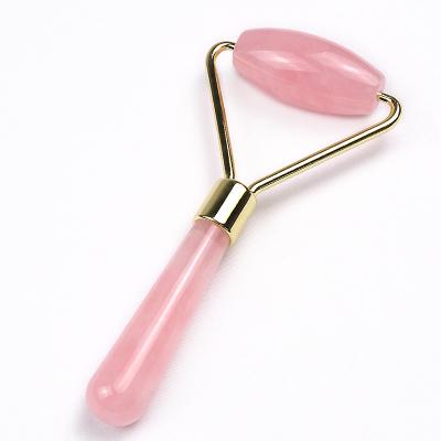 China Excellent Best Price Rose Pink Jade Silent Crystal Roller Beauty Face Lift Tool Facial Massage Equipment for sale