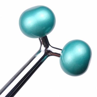 China Wholesale Face Lift Skin Tool Face Lift Gua Sha Metal Facial Massager Blue Roller for sale