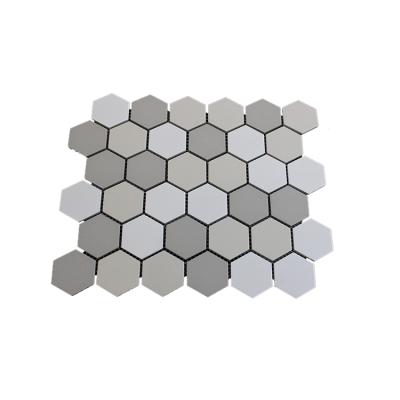 China Modern Hot Sale Art Crafts Colorful Honeycomb Matte Floor Hexagon Ceramic Mosaic Tile for sale