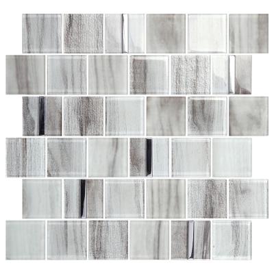 China China Modern Kitchen Backsplash Porcelain White Wall Crystal Glass Mosaic Tile for sale