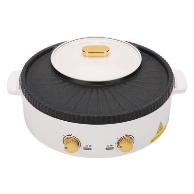 China Household hot sale cheap classic smokeless electric grill with hotpot for sale