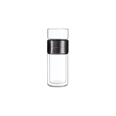 China 2020 Double Wall Glass Water Bottle Tea And Cup Stored Water Separation Bottle Cup With Tea Infuser for sale