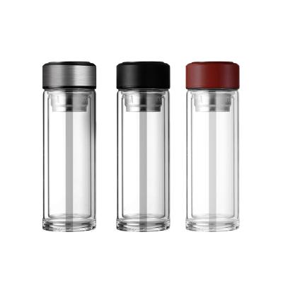 China Stored Creative Double Wall Smart Glass Water Bottle With LED Temperature Display Temperature Control for sale