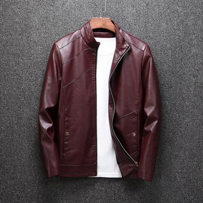 China Fashionable Casual Smart Cool Viable Young Men's Special PU Motorcycle Leather Jackets Minimalism Style Male Motorcyclist for sale