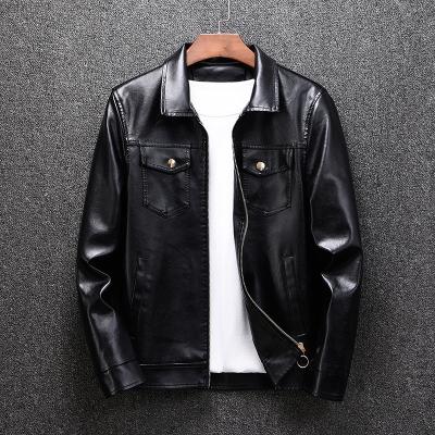 China Viable The Latest Design Men's PU Street Artificial Synthetic Leather Motorcycle Young Type Jacket for sale