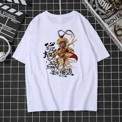 China Chinese style anti-shrink custom the western design cotton digital printing unisex T-shirt travel good for summer for sale