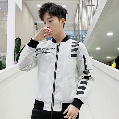 China 2019 New Design Waterproof Men's Slim Zipper Jacket With Printing Fashionable Autumn Printed Slim Fit Cool Long Sleeve Jacket Men for sale