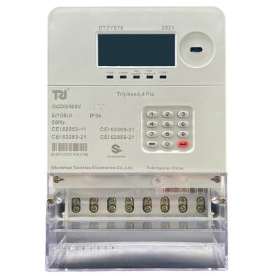 China DTZY876 RF Communication KWH Prepaid Meter Prepayment STS Meter Three Phase Smart AMI AMR Energy Meter For Congo DTZY876 for sale