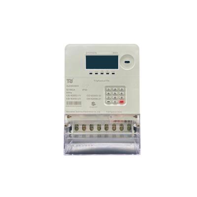 China Communication DTZY876 PLC Prepaid KWH Meter Meter Three Phase Prepayment Energy Meter Replaceable Battery For Benin DTZY876 for sale