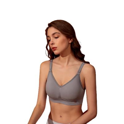 China Summer Cotton Pregnant Women Sleep Bra Maternity Underwear Breathable Nursing Wireless Bra for sale