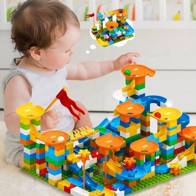 China DIY TOY Marble Race Run Big Block Maze Ball Track Building Blocks Funnel Slide Blocks DIY Assembly Bricks Toy For Children Gifts for sale