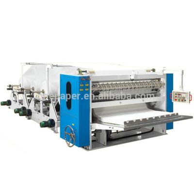 China Automatic V Fold Facial Tissue Folding Machine With Pneumatic Raw Paper Loading OPZ-6T for sale