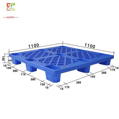 China Eco - Friendly Pallet 1100*1100*140mm ISO Single Face Euro Reinforced Plastic Pallet for sale