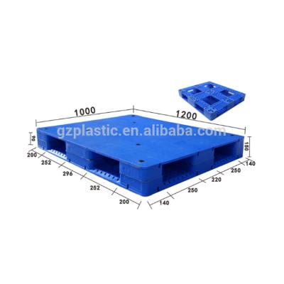 China Steel Reinforced Non Reversible Heavy Duty Plastic Pallet 1200*1000mm Flat Top Die for sale