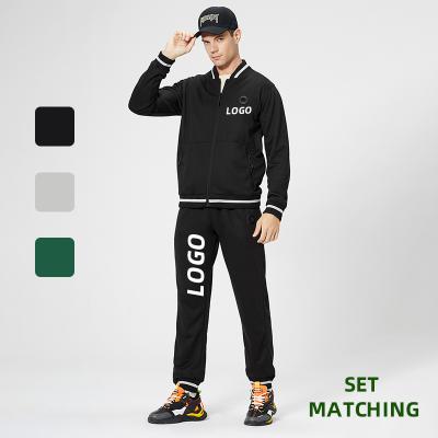 China 2021 Custom Mens Joggers Breathable Two Piece Set Suits Zipper Sweatsuit Tech Fleece Tracksuit For Men for sale