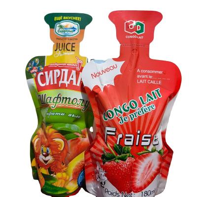 China Supplier Direct Customized Packaging Plastic Fruit Drink Biodegradable With Straw Juice Pouch Bag for sale