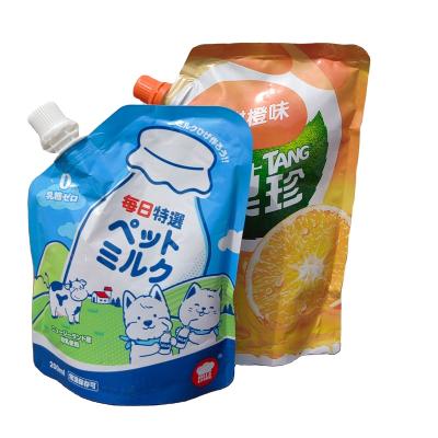 China Food Grade Moisture Proof Printing Vertical Juice Spout High End Plastic Bag for sale