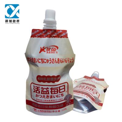 China Moisture Proof Wholesale Beverage Soymilk Packaging Bag Vertical Spout Bag for sale