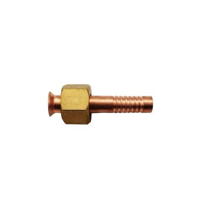 China Auto Fit Brass Copper Straight AC Nut R12 Fittings China Best Quality Copper Pipe / Flare Copper Bend AC Pipe For Car Air Conditioner for sale