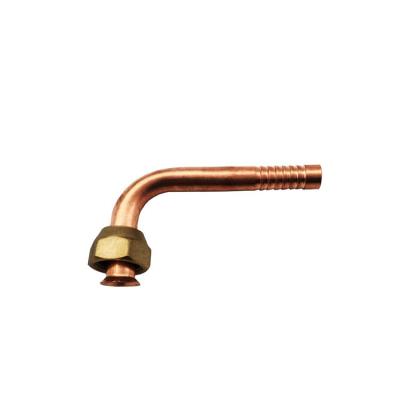 China Copper Made In China #6 Bend Automobile AC Car Ac Rocket Copper Fit Pipe Fittings With Brass Nut For Air Condition System for sale