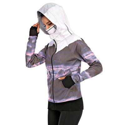 China wholesale High Quality Anti-Wrinkle All Over Sublimation Print Women Zipper Hoodies Sweatshirt Fshion Street Wear Custom Hoodies With Facemask for sale