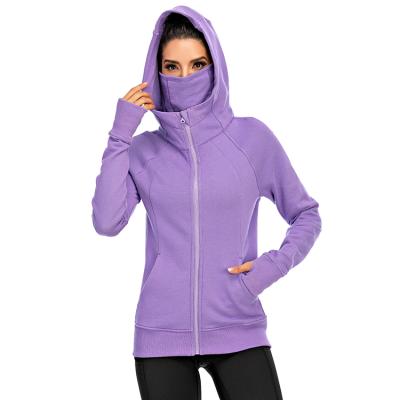 China Wholesale Purple Simple Blank Hoodies Autumn And Spring Breathable Sports Hoodies Sweater Gym Wear Fitness Wear For Women Jackets Adults for sale