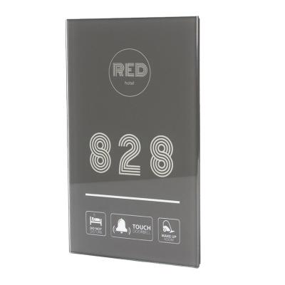 China Factory Newest Modern Tempered Glass Big LED Sector Different Hotel Room Number Display Door Plate for sale