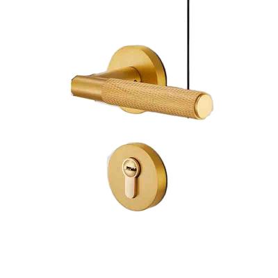 China Household Door Locks Room Interior Door Lock Door Handle Lock Set Indoor Rosette Split Door Handle Brass Lock for sale