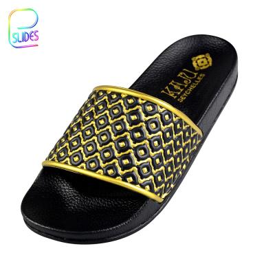 China Wholesale Custom Baseball CUSHIONING Slips Gold Color Make Your Own Logo Colorful Slipper Brand for sale