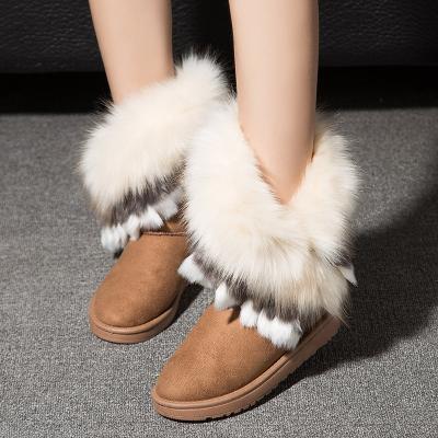 China New Arrival Fur Snow Boots Ladies Suede Outdoor Anti-slippery Winter Hairy Women's Ankle Leather Boots for sale