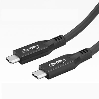 China USB-IF Certified 100W USB C to TYPE-C Compatible Mobile Phone 0.8m 3 PD3.0 Black USB 4.0 Cable Thunderbolt Tether 40Gbps 8k@60HZ Transmission for sale