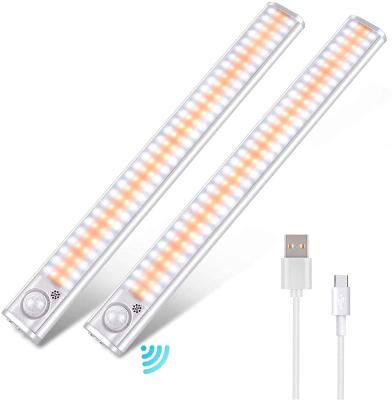 China Modern Rechargeable 160 LED Radio Motion Sensor Light Bar Kitchen Night Lights Magnetic LED Under Cabinet Counter Light for sale