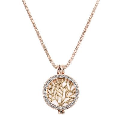 China Other 2021 Fashion New Life Tree Photo Box Aromatherapy Necklace Openable Sweater Necklace for sale