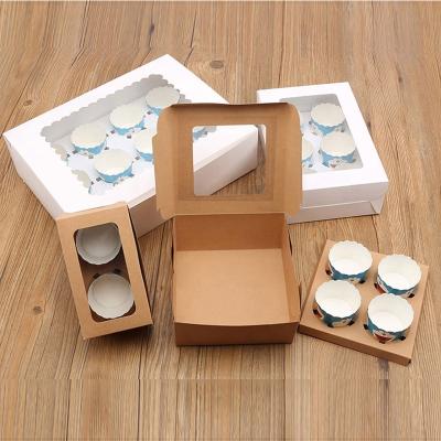 China High Quality Luxury Recycled Materials Christmas Gift Candy Cookies Packaging Dessert Paper Cake Gift Box With Window for sale