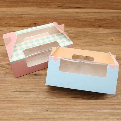 China Recycled Materials Logo Bread Cookie Candy Custom Packing Boxes Cake Food Wrapping Paper Box With Clear Window for sale