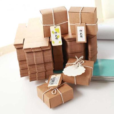 China Recycled Materials Recycled Paper Brown Kraft Paper Gift Boxes Discount Biodegradable Custom Kraft Paper Soap Box Packaging Nice for sale