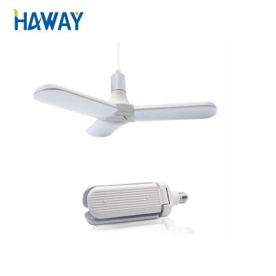 China Warehouse 2019 High Quality New Design LED E27 Super Bright 45W Fan Blade Bulb Light 3000K 6500K High Bright Foldable Base for sale